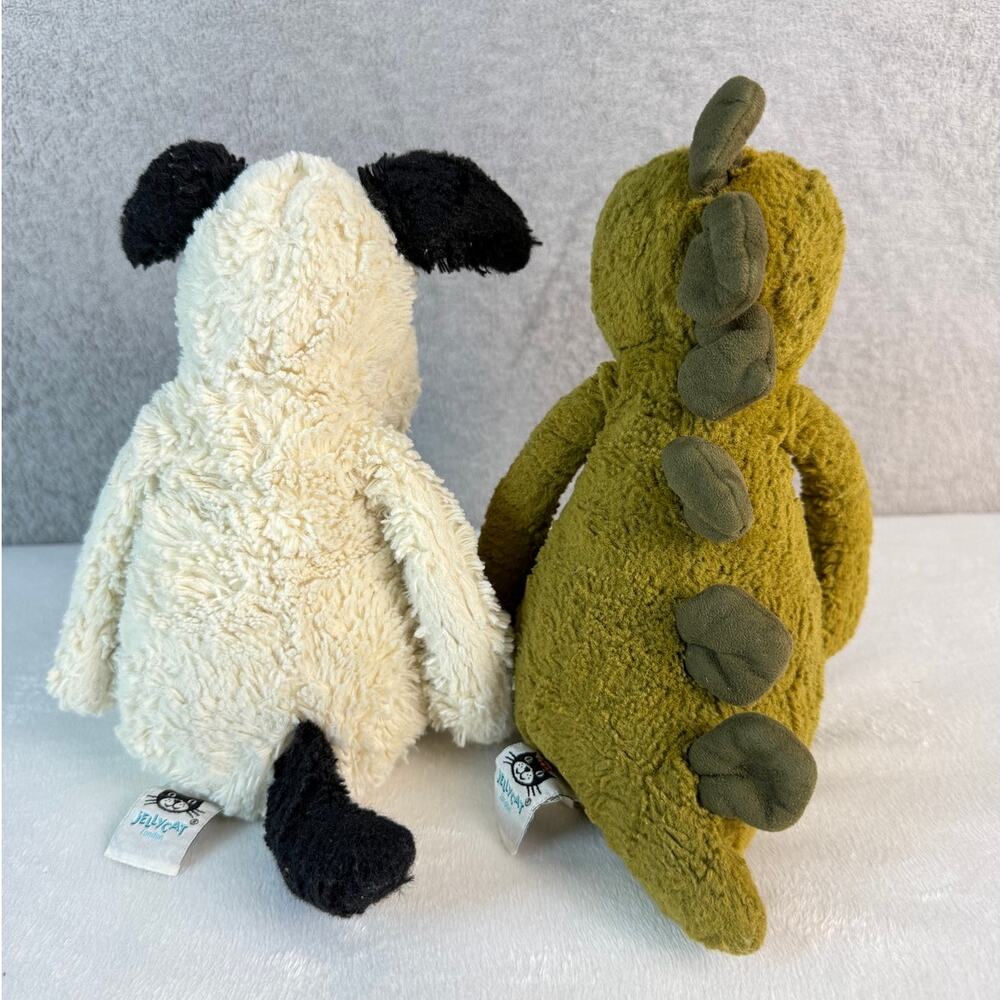 Jellycat London Plush Puppy & Dinosaur Set – 2 Soft Stuffed Animals - Picture 3 of 9